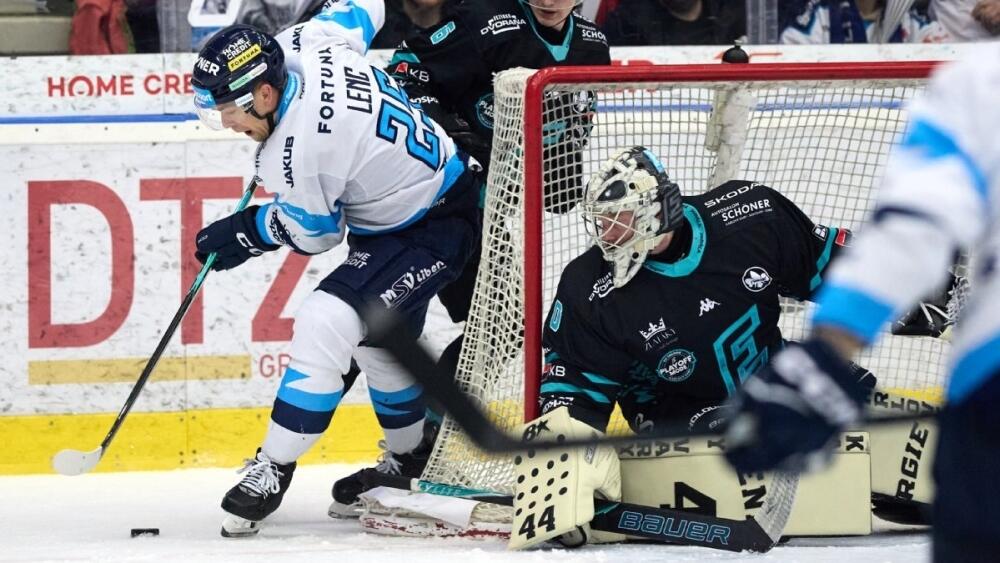 Radan Lenc se tlačí do brány, foto: www.hcbilitygri.cz